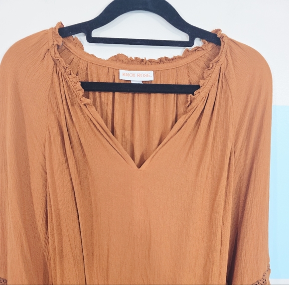 Knox Rose Boho Terracotta Blouse - Picture 4 of 7